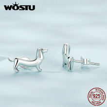 Load image into Gallery viewer, Lovely Silver Dachshund Dog Earrings
