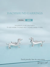 Load image into Gallery viewer, Lovely Silver Dachshund Dog Earrings
