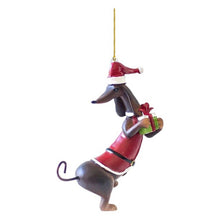 Load image into Gallery viewer, Dachshund Christmas Tree Hanging Decoration
