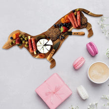 Load image into Gallery viewer, Dachshund Dog Dinner Aperitif Board Wooden
