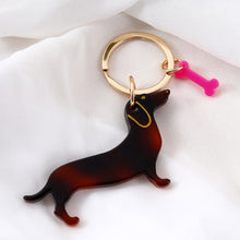 Load image into Gallery viewer, dachshund dog keychain
