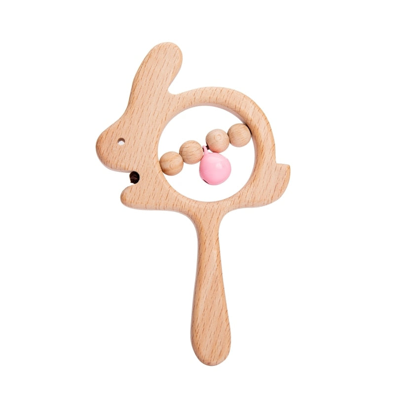 Baby Wooden Rattle Beech Ring