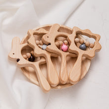 Load image into Gallery viewer, Baby Wooden Rattle Beech Ring
