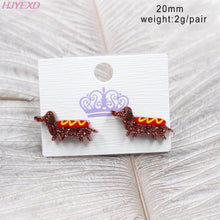 Load image into Gallery viewer, Sausage Dog Stud Earrings Cute Dachshund
