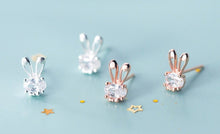 Load image into Gallery viewer, Sterling Silver Rabbit CZ Stud Earring
