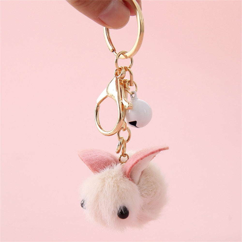 New Cute Fluffy Bunny Key Chain