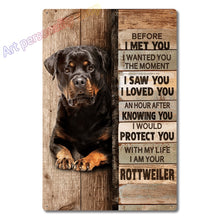 Load image into Gallery viewer, Rottweiler Dog Vintage Metal Sign
