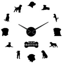 Load image into Gallery viewer, Rottweiler wall Clock With Mirror Effect
