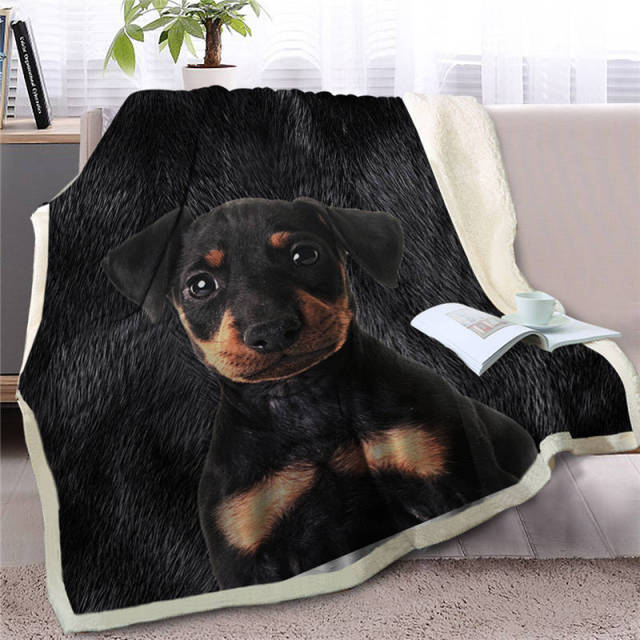 Colorful Rottweiler Fleece Plush Throw Blanket