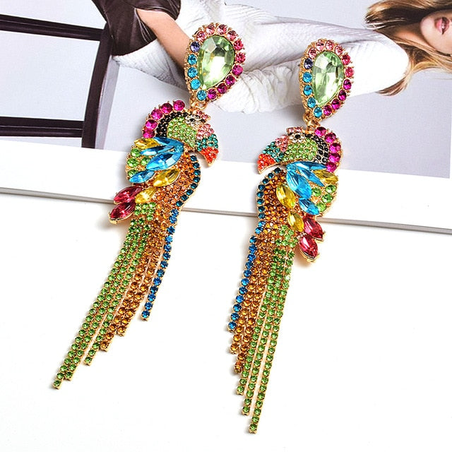 Fine Crystals Colorful Earrings