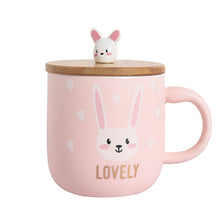 Load image into Gallery viewer, Fashion bunny mug with bamboo Lid
