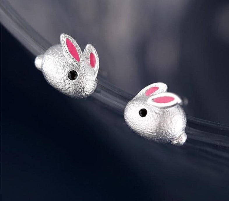 Bunny Stud Earrings And adjustable ring
