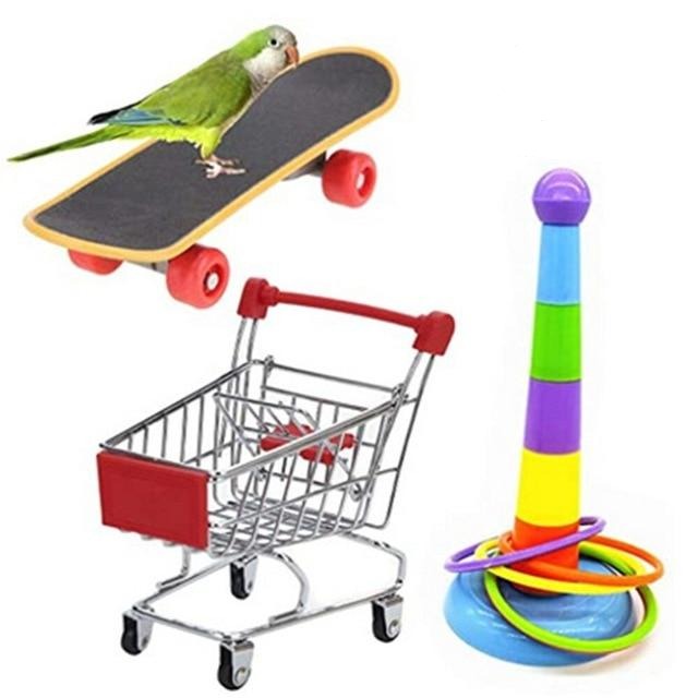 Parrot Skateboard Cart Toy set Multicolor