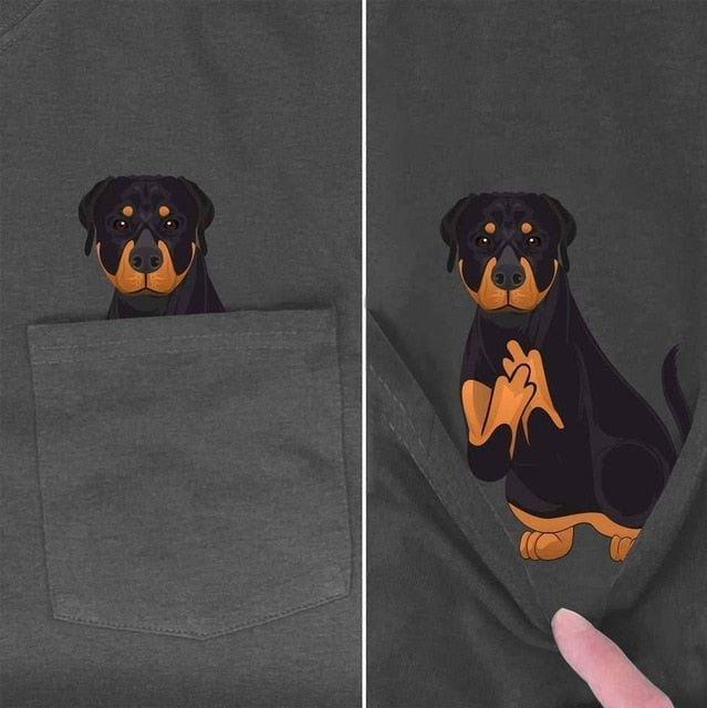 Rottweiler  Pocket Funny T-shirt
