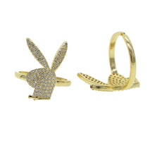 Load image into Gallery viewer, New ins Hip-hop Rabbit Ring Vintage Animal Cubic Zirconia Open Finger Adjustable Rings For Women Girls Fashion Jewelry Gift
