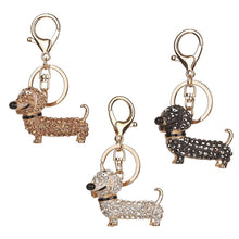 Load image into Gallery viewer, Crystal Dachshund  Keychain

