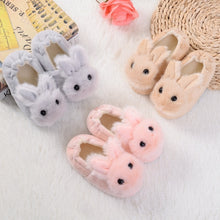 Load image into Gallery viewer, Cute Cartoon Rabbit Slipper Kids Indoor Fur Warm Shoes
