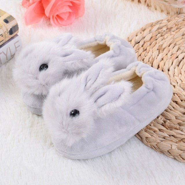 Cute Cartoon Rabbit Slipper Kids Indoor Fur Warm Shoes