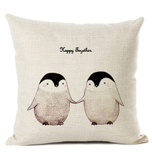 Load image into Gallery viewer, Penguin Printed Sofa Cushion Pillow Case
