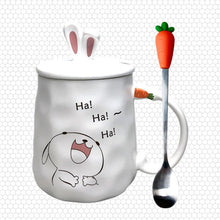 Load image into Gallery viewer, Rabbit Coffee Mug with Lid &amp; Spoon
