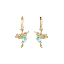Load image into Gallery viewer, Parrot Crystal Long Drop Pendant Earrings
