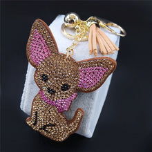 Load image into Gallery viewer, Fashion Chihuahua Crystal Keychain
