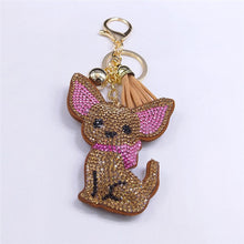 Load image into Gallery viewer, Fashion Chihuahua Crystal Keychain
