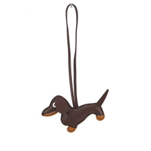 Load image into Gallery viewer, Dachshund Leather Charm Keychain
