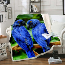 Load image into Gallery viewer, Colorful Parrot Plush Fleece Throw Blanket
