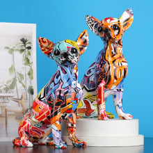 Load image into Gallery viewer, Modern Creative Graffiti Chihuahua Sculpture Figurine
