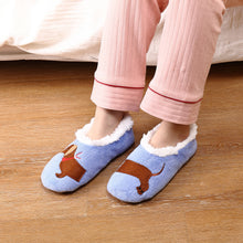 Load image into Gallery viewer, Dachshund Sherpa Flush Slippers
