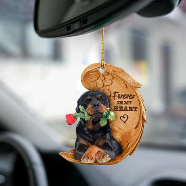 Rottweiler Cute Hanging Ornament Wing