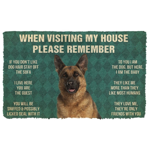 German Shepherd Dogs House Rules Doormat