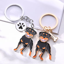 Load image into Gallery viewer, Rottweiler pendant key chains
