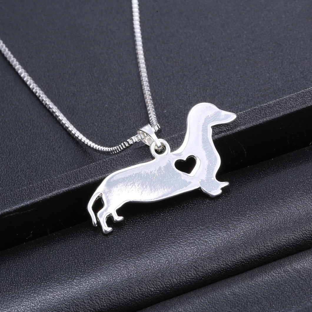 Dachshund silver heart  Necklaces
