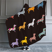Load image into Gallery viewer, Dachshund Hooded Wearable Throw Blanket
